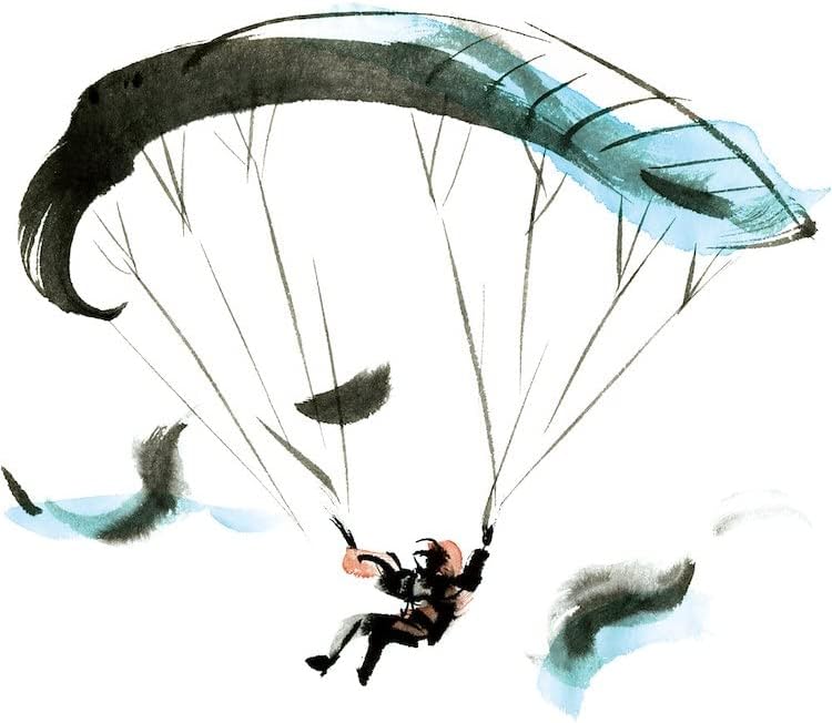 feuilles coincées sur le parapente